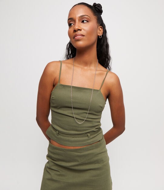 Long link chain necklace, Silver, large